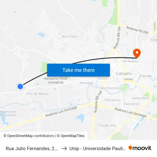 Rua Julio Fernandes, 2002 to Unip - Universidade Paulista map