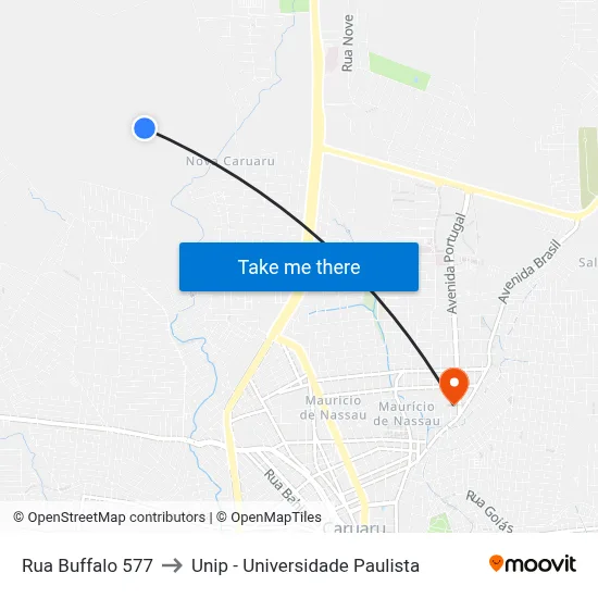 Rua Buffalo 577 to Unip - Universidade Paulista map