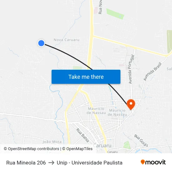 Rua Mineola 206 to Unip - Universidade Paulista map