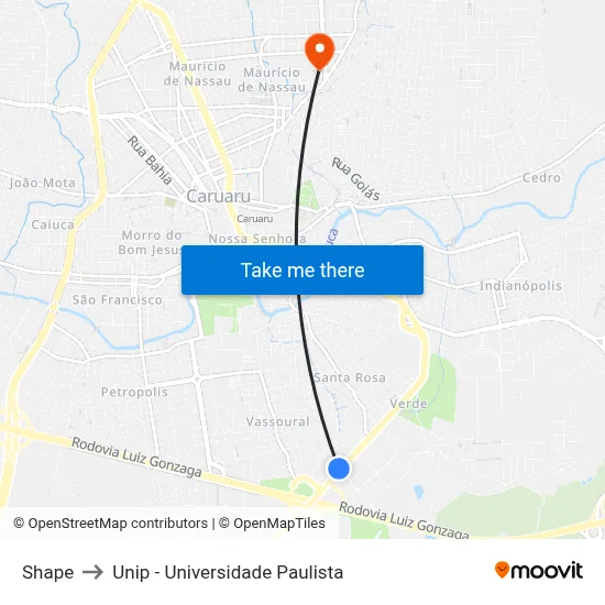 Shape to Unip - Universidade Paulista map