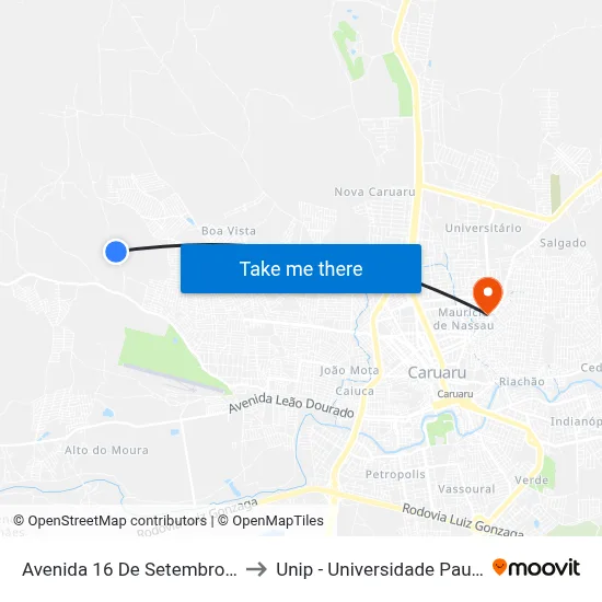 Avenida 16 De Setembro 163 to Unip - Universidade Paulista map