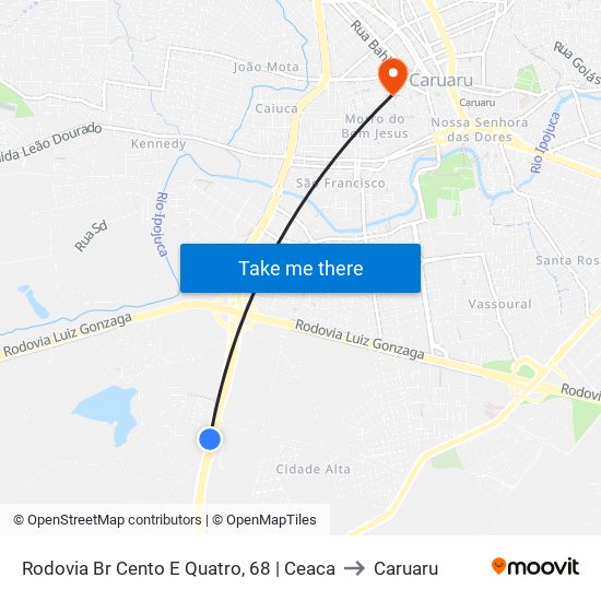 Rodovia Br Cento E Quatro, 68 | Ceaca to Caruaru map