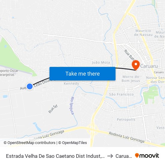 Estrada Velha De Sao Caetano Dist Indust, 54 to Caruaru map