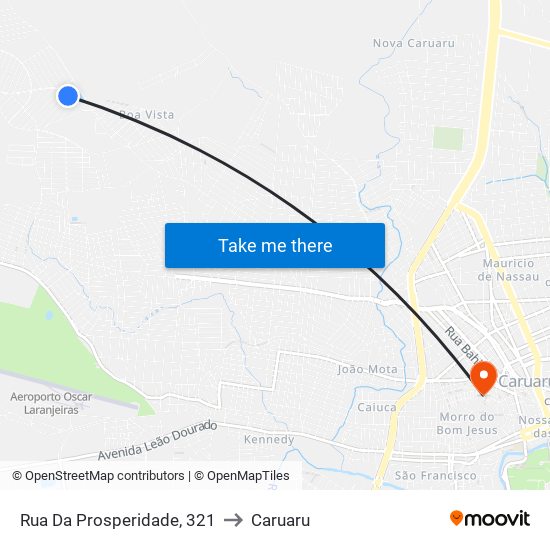 Rua Da Prosperidade, 321 to Caruaru map