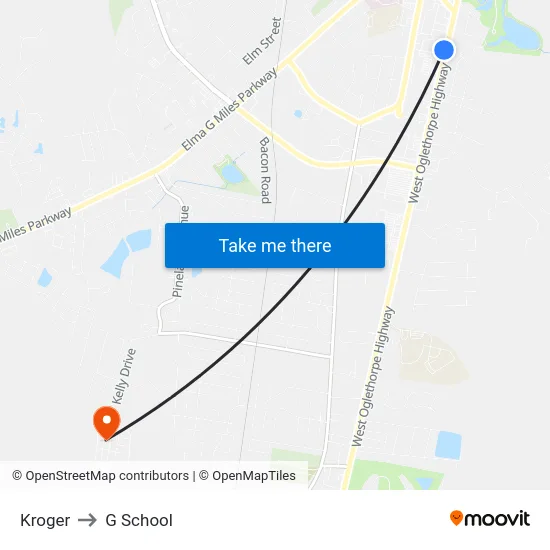 Kroger to G School map