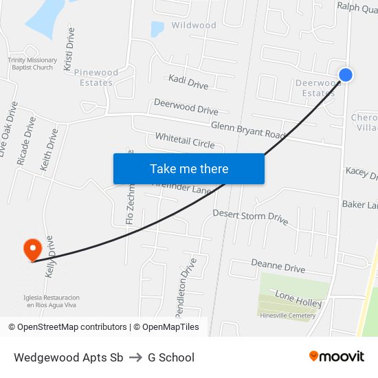 Wedgewood Apts Sb to G School map