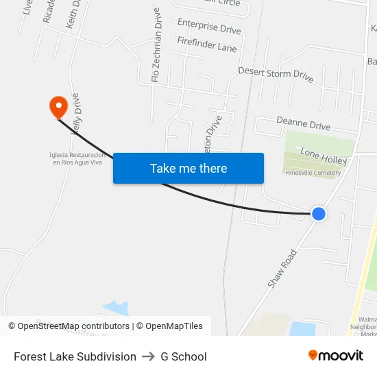 Forest Lake Subdivision to G School map