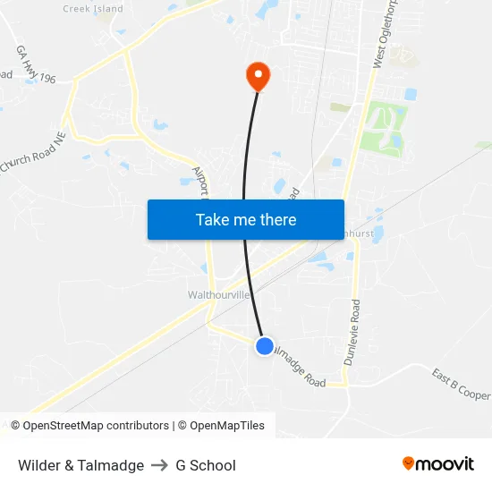 Wilder & Talmadge to G School map