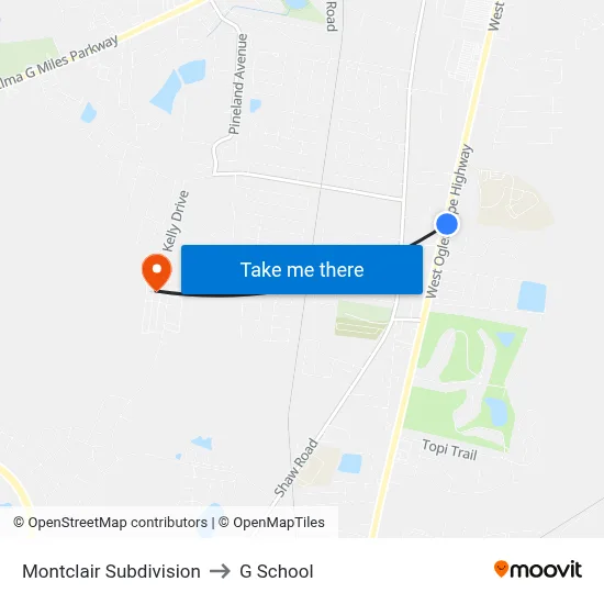 Montclair Subdivision to G School map