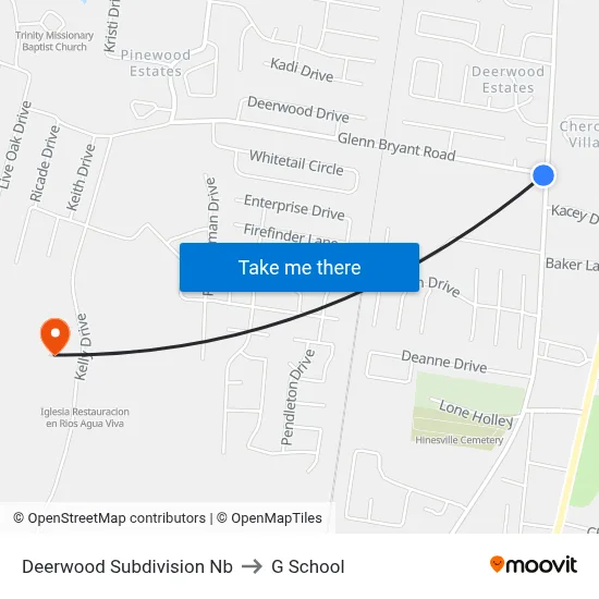 Deerwood Subdivision Nb to G School map