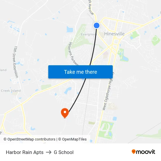 Harbor Rain Apts to G School map