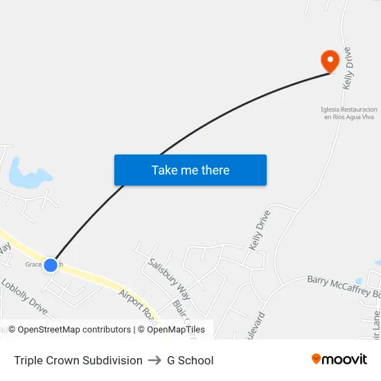 Triple Crown Subdivision to G School map