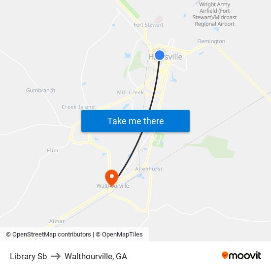 Library Sb to Walthourville, GA map