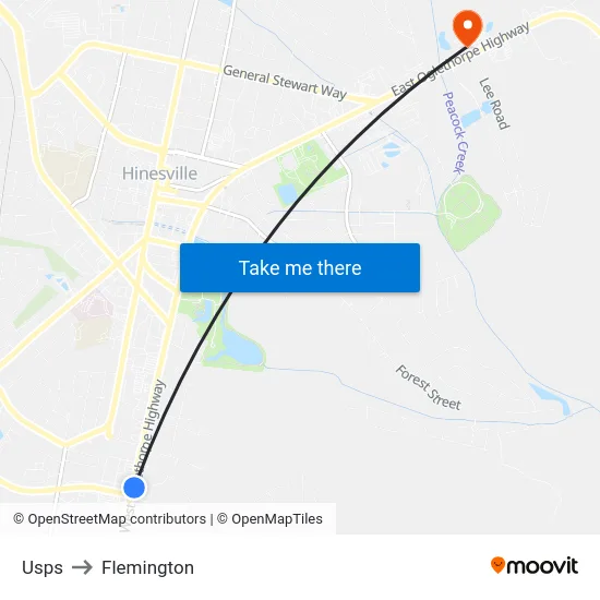 Usps to Flemington map