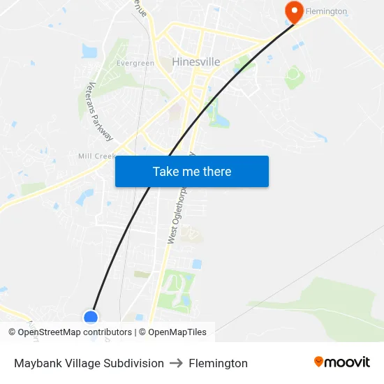 Maybank Village Subdivision to Flemington map