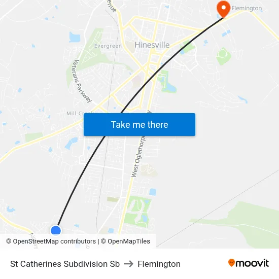 St Catherines Subdivision Sb to Flemington map