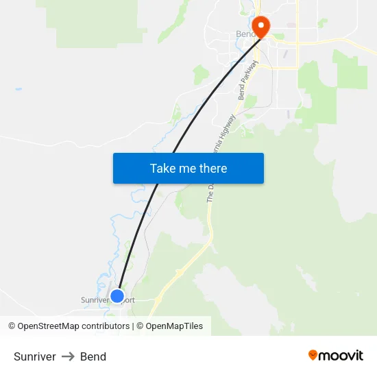 Sunriver to Bend map