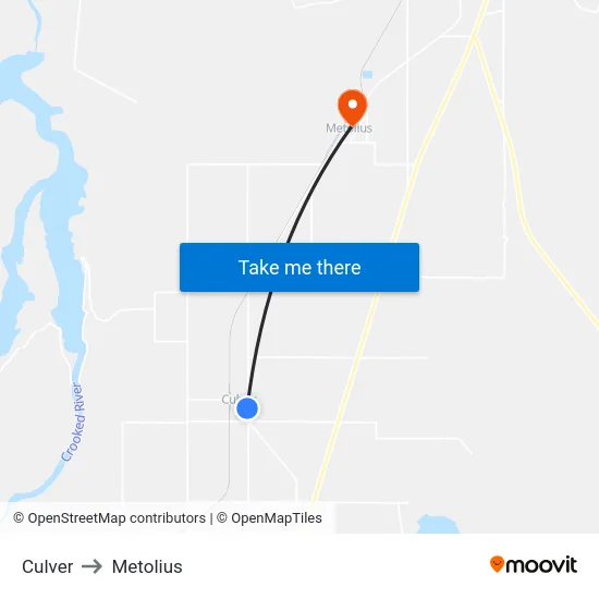 Culver to Metolius map