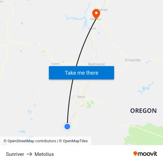 Sunriver to Metolius map