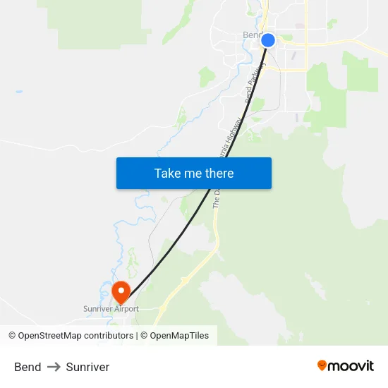 Bend to Sunriver map