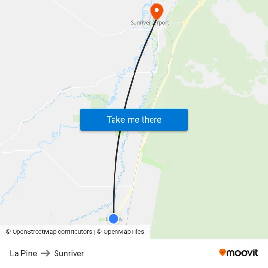 La Pine to Sunriver map