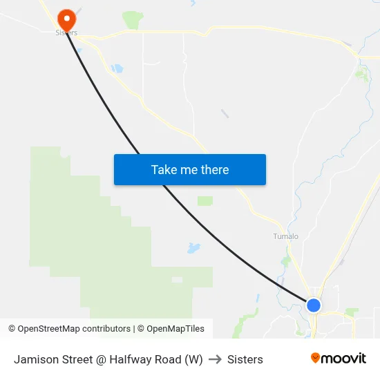 Jamison Street @ Halfway Road (W) to Sisters map