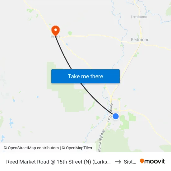 Reed Market Road @ 15th Street (N) (Larkspur Center) to Sisters map