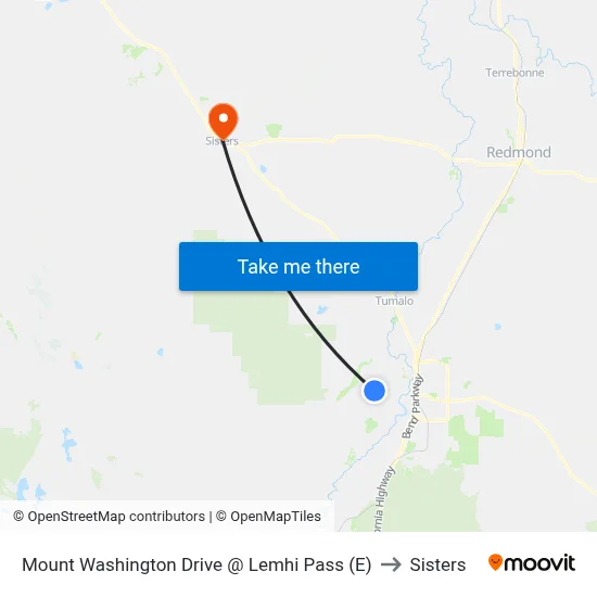 Mount Washington Drive @ Lemhi Pass (E) to Sisters map