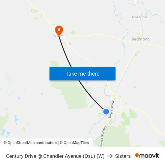 Century Drive @ Chandler Avenue (Osu) (W) to Sisters map