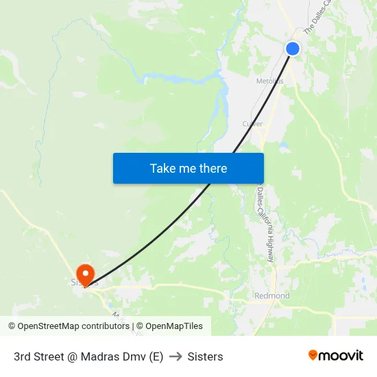 3rd Street @ Madras Dmv (E) to Sisters map