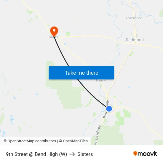 9th Street @ Bend High (W) to Sisters map