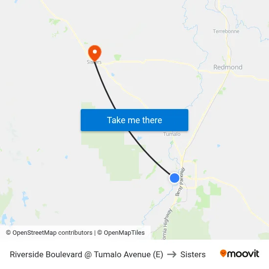 Riverside Boulevard @ Tumalo Avenue (E) to Sisters map
