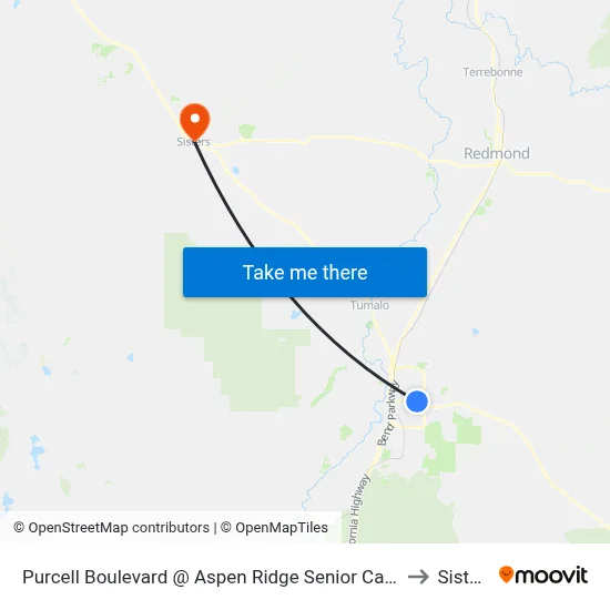 Purcell Boulevard @ Aspen Ridge Senior Care (W) to Sisters map