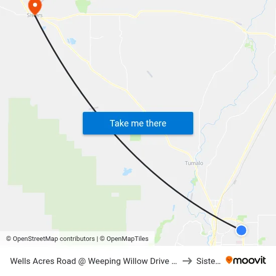 Wells Acres Road @ Weeping Willow Drive (N) to Sisters map