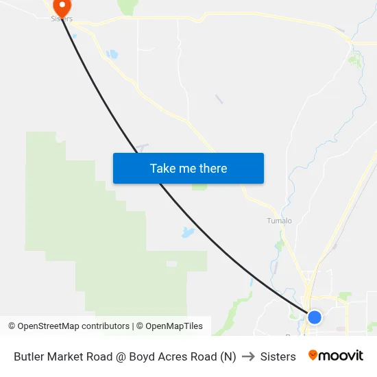 Butler Market Road @ Boyd Acres Road (N) to Sisters map