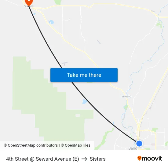 4th Street @ Seward Avenue (E) to Sisters map