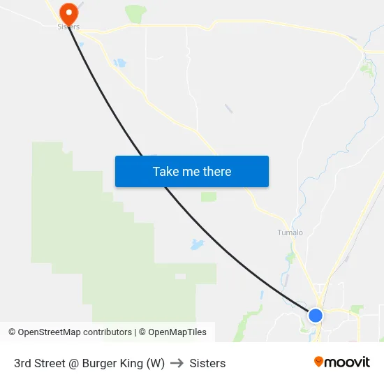 3rd Street @ Burger King (W) to Sisters map
