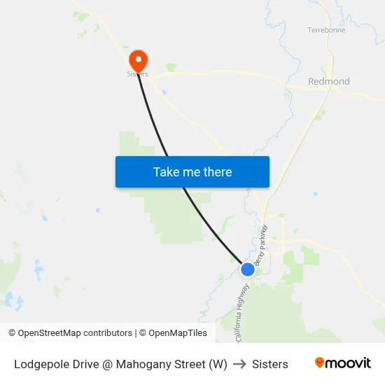 Lodgepole Drive @ Mahogany Street (W) to Sisters map