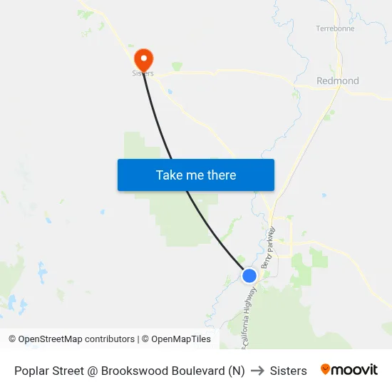 Poplar Street @ Brookswood Boulevard (N) to Sisters map
