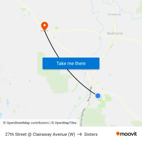 27th Street @ Clairaway Avenue (W) to Sisters map