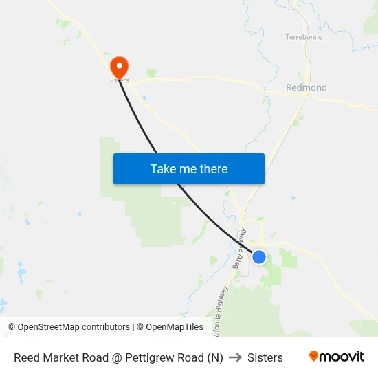 Reed Market Road @ Pettigrew Road (N) to Sisters map