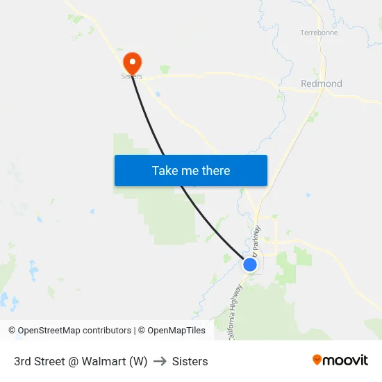 3rd Street @ Walmart (W) to Sisters map