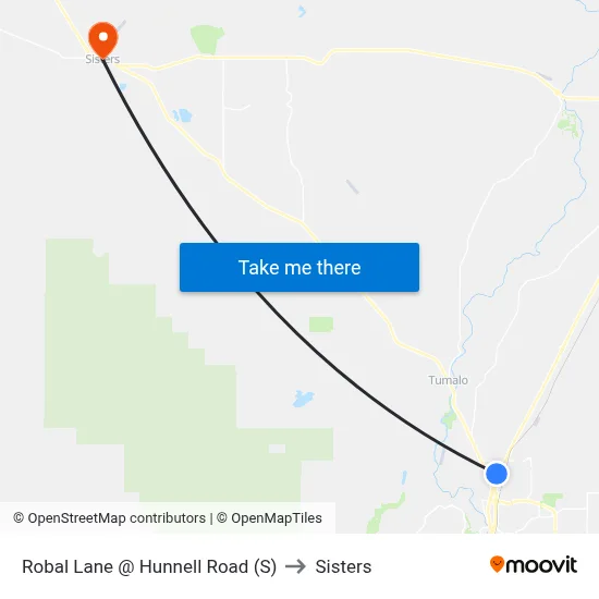 Robal Lane @ Hunnell Road (S) to Sisters map