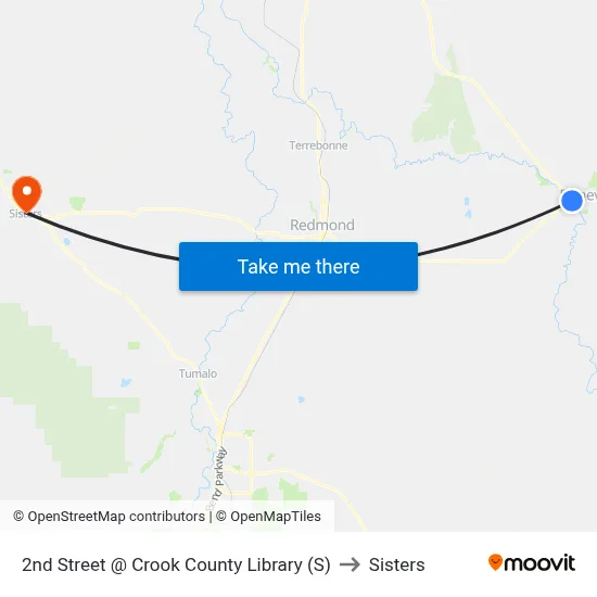 2nd Street @ Crook County Library (S) to Sisters map