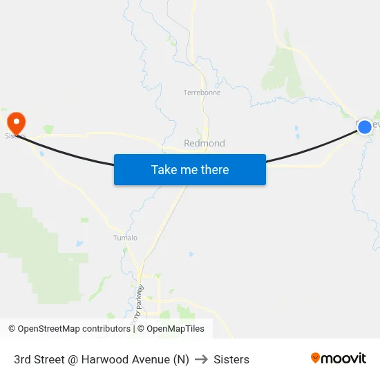 3rd Street @ Harwood Avenue (N) to Sisters map