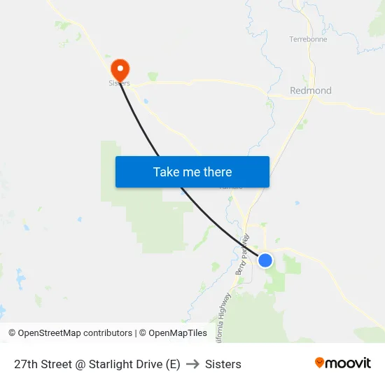 27th Street @ Starlight Drive (E) to Sisters map