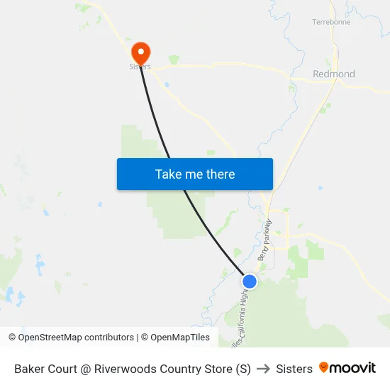 Baker Court @ Riverwoods Country Store (S) to Sisters map