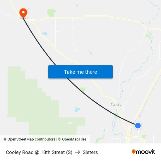 Cooley Road @ 18th Street (S) to Sisters map