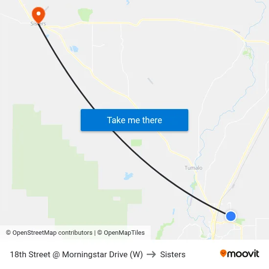 18th Street @ Morningstar Drive (W) to Sisters map