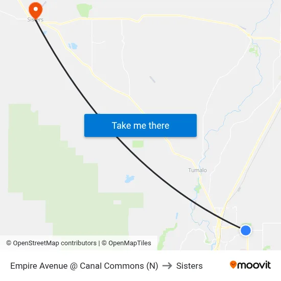 Empire Avenue @ Canal Commons (N) to Sisters map